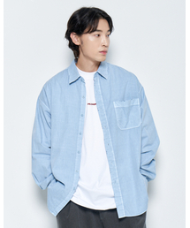 PSSHOPPER（ピーエスショッパ）の「Pigment High-Density Damage Shirt [Sky]（シャツ/ブラウス）」