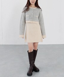 archives | ツイードニットカーディガン×ミニキャミワンピSET(ワンピース)