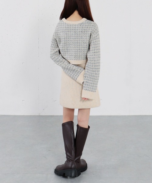 archives（アルシーヴ）の「ツイードニットカーディガン×ミニキャミワンピＳＥＴ（ワンピース・レディース・グレー/アイボリー/チャコールグレー・MEDIUM）」の14枚目の写真