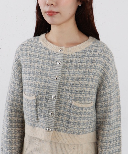 archives（アルシーヴ）の「ツイードニットカーディガン×ミニキャミワンピＳＥＴ（ワンピース・レディース・グレー/アイボリー/チャコールグレー・MEDIUM）」の7枚目の写真