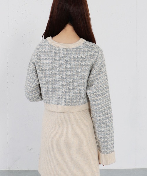 archives（アルシーヴ）の「ツイードニットカーディガン×ミニキャミワンピＳＥＴ（ワンピース・レディース・グレー/アイボリー/チャコールグレー・MEDIUM）」の16枚目の写真