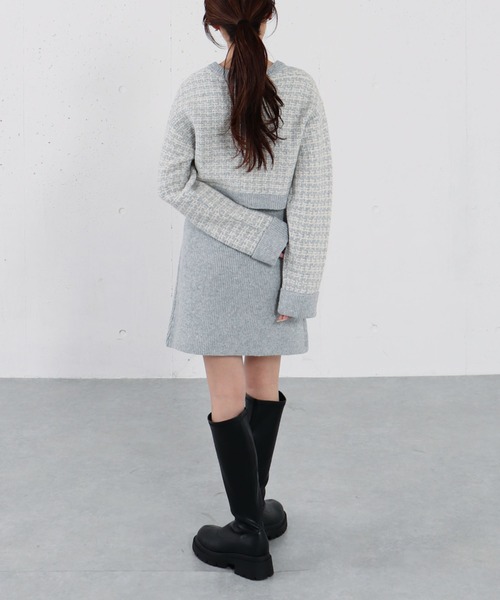 archives（アルシーヴ）の「ツイードニットカーディガン×ミニキャミワンピＳＥＴ（ワンピース・レディース・グレー/アイボリー/チャコールグレー・MEDIUM）」の22枚目の写真
