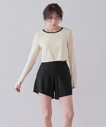 SEA DRESS（シードレス）の「3点セット/パイピング長袖ビキニ×ショートパンツ/水着（水着）」