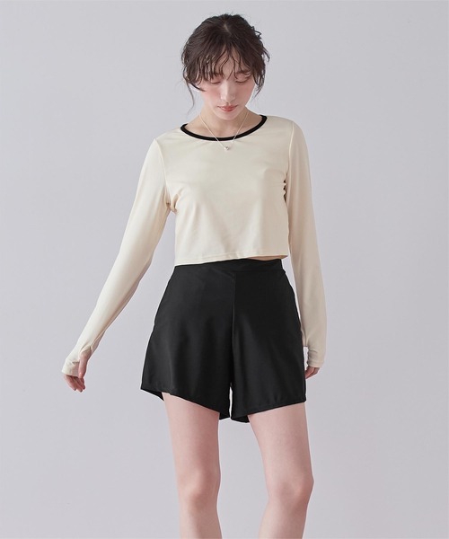 3点セット/パイピング長袖ビキニ×ショートパンツ/水着（水着）｜SEA