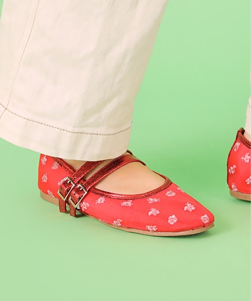 Casselini（キャセリーニ）の「Casselini(キャセリーニ)フラワーシースルーバレエシューズ（バレエシューズ・レディース・レッド/ブラック/シルバー・23cm/23.5cm/24cm/24.5cm）」の16枚目の写真