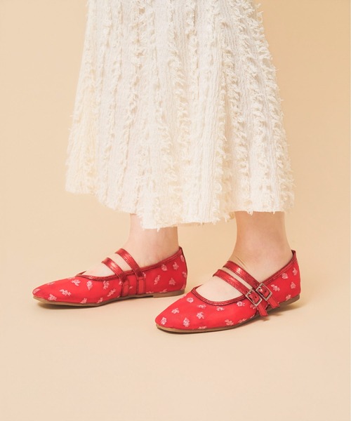 Casselini（キャセリーニ）の「Casselini(キャセリーニ)フラワーシースルーバレエシューズ（バレエシューズ・レディース・レッド/ブラック/シルバー・23cm/23.5cm/24cm/24.5cm）」の20枚目の写真