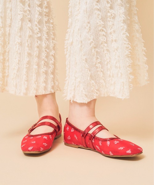 Casselini（キャセリーニ）の「Casselini(キャセリーニ)フラワーシースルーバレエシューズ（バレエシューズ・レディース・レッド/ブラック/シルバー・23cm/23.5cm/24cm/24.5cm）」の21枚目の写真