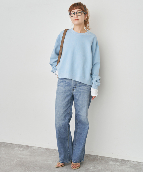 Spick & Span（スピックアンドスパン）の「SOMETHING / サムシング 別注 VINTAGE SLIM WIDE*（デニムパンツ・レディース・ブルー/サックスブルー・X-SMALL/SMALL/MEDIUM/LARGE）」の5枚目の写真