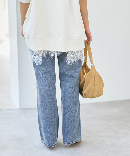 Spick & Span（スピックアンドスパン）の「SOMETHING / サムシング 別注 VINTAGE SLIM WIDE*（デニムパンツ・レディース・ブルー/サックスブルー・X-SMALL/SMALL/MEDIUM/LARGE）」の14枚目の写真