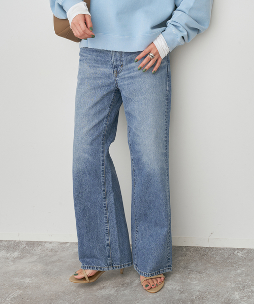 Spick & Span（スピックアンドスパン）の「SOMETHING / サムシング 別注 VINTAGE SLIM WIDE*（デニムパンツ・レディース・ブルー/サックスブルー・X-SMALL/SMALL/MEDIUM/LARGE）」の19枚目の写真