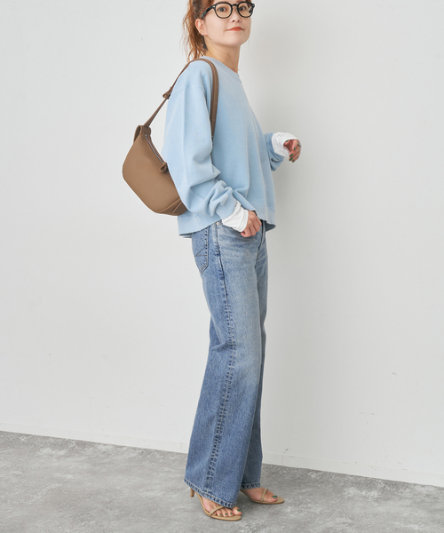 Spick & Span（スピックアンドスパン）の「SOMETHING / サムシング 別注 VINTAGE SLIM WIDE*（デニムパンツ・レディース・ブルー/サックスブルー・X-SMALL/SMALL/MEDIUM/LARGE）」の20枚目の写真