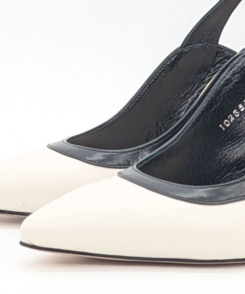 SEVEN TWELVE THIRTY(セヴントゥエルヴサーティー)の「ポインテッドバックベルトパンプス(パンプス・レディース・ブラック/ブルー/ホワイト×ブラック・23.5cm/23cm/22.5cm/22cm/24.5cm/24cm)」の7枚目の写真