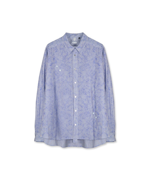 YOUCHE PRET A PORTER(ユッシュプレタポルテ)の「AR STRIPED SUN-GRIB SHIRTS Skyblue(シャツ/ブラウス・メンズ・その他・MEDIUM/LARGE)」の1枚目の写真