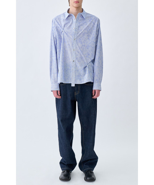 YOUCHE PRET A PORTER(ユッシュプレタポルテ)の「AR STRIPED SUN-GRIB SHIRTS Skyblue(シャツ/ブラウス・メンズ・その他・MEDIUM/LARGE)」の4枚目の写真