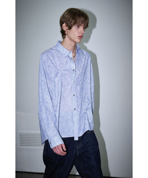 YOUCHE PRET A PORTER(ユッシュプレタポルテ)の「AR STRIPED SUN-GRIB SHIRTS Skyblue(シャツ/ブラウス・メンズ・その他・MEDIUM/LARGE)」の8枚目の写真