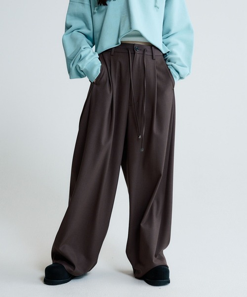 JEANASIS（ジーナシス）の「【SET UP対応】ドロストコクーンパンツ/638827（スラックス・レディース・ブラック/ブラウン/ネイビー系・MEDIUM/SMALL）」の2枚目の写真