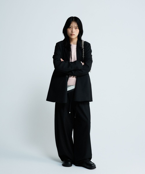 JEANASIS（ジーナシス）の「【SET UP対応】ドロストコクーンパンツ/638827（スラックス・レディース・ブラック/ブラウン/ネイビー系・MEDIUM/SMALL）」の12枚目の写真