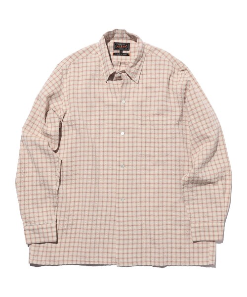 BEAMS PLUS(ビームスプラス)の「Open B.D. Sucker Plaid(シャツ/ブラウス・メンズ・ネイビー/グリーン/レッド・X-LARGE/LARGE/MEDIUM/SMALL)」の5枚目の写真