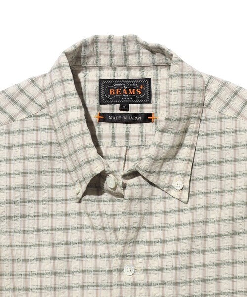 BEAMS PLUS(ビームスプラス)の「Open B.D. Sucker Plaid(シャツ/ブラウス・メンズ・ネイビー/グリーン/レッド・X-LARGE/LARGE/MEDIUM/SMALL)」の15枚目の写真