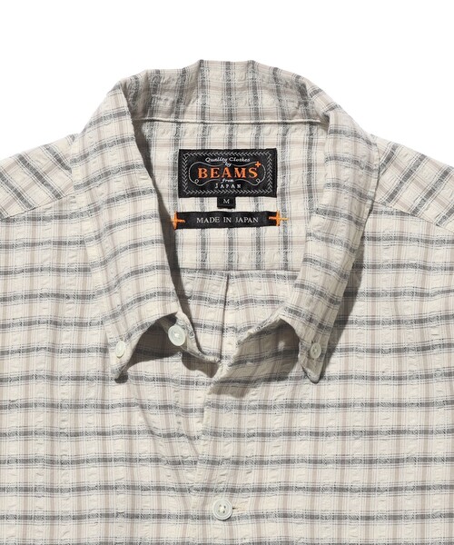 BEAMS PLUS(ビームスプラス)の「Open B.D. Sucker Plaid(シャツ/ブラウス・メンズ・ネイビー/グリーン/レッド・X-LARGE/LARGE/MEDIUM/SMALL)」の20枚目の写真