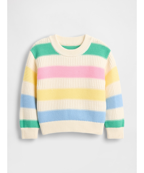 GAP（ギャップ）の「クルーネックセーター (幼児・ベビー)（ニット/セーター・キッズ・マルチ/グリーン/ピンク/イエロー・70cm/80ｃｍ/90cm/95cm/105cm/110cm/100cm）」の4枚目の写真