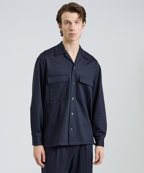 DESIGNWORKS(デザインワークス)の「モクロディー シャツ / セットアップ対応 / ストレッチ(シャツ/ブラウス・メンズ・ネイビー/ダークブラウン・48/46/50)」の10枚目の写真