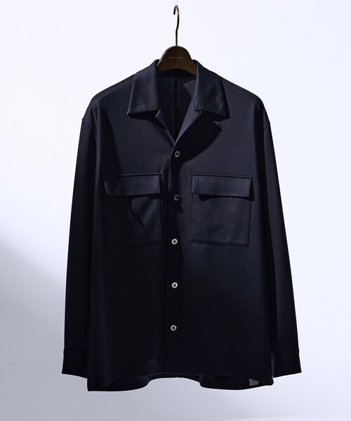 DESIGNWORKS(デザインワークス)の「モクロディー シャツ / セットアップ対応 / ストレッチ(シャツ/ブラウス・メンズ・ネイビー/ダークブラウン・48/46/50)」の6枚目の写真