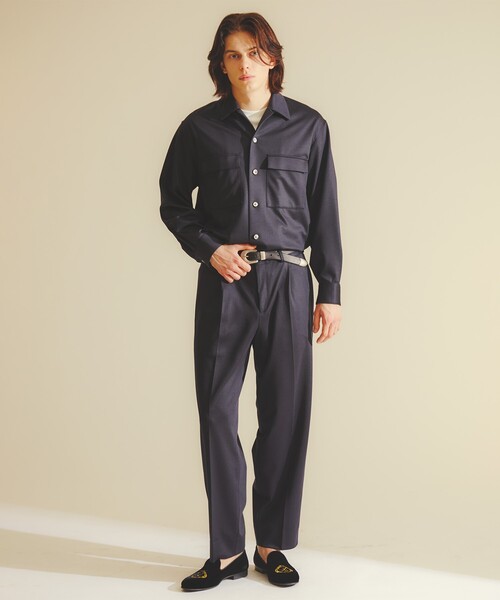DESIGNWORKS(デザインワークス)の「モクロディー シャツ / セットアップ対応 / ストレッチ(シャツ/ブラウス・メンズ・ネイビー/ダークブラウン・48/46/50)」の22枚目の写真