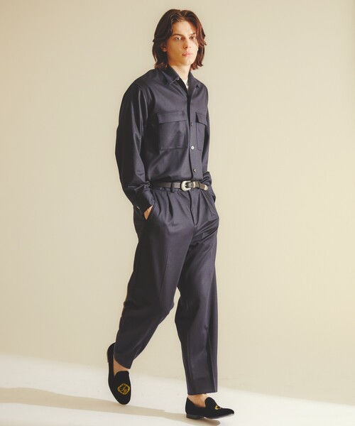 DESIGNWORKS(デザインワークス)の「モクロディー シャツ / セットアップ対応 / ストレッチ(シャツ/ブラウス・メンズ・ネイビー/ダークブラウン・48/46/50)」の21枚目の写真
