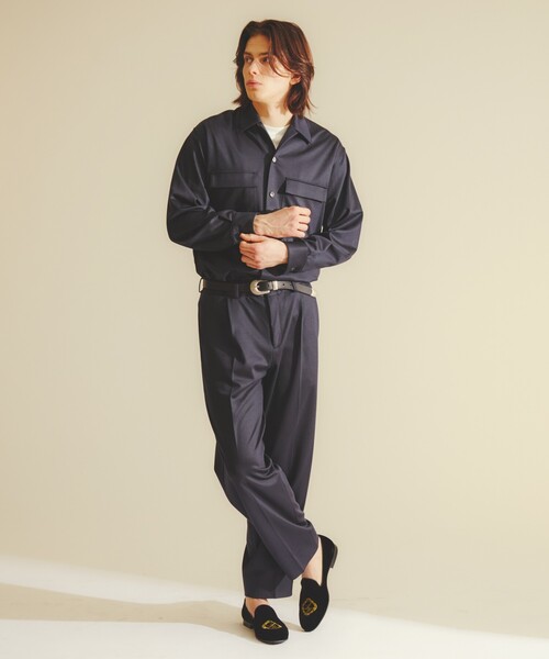DESIGNWORKS(デザインワークス)の「モクロディー シャツ / セットアップ対応 / ストレッチ(シャツ/ブラウス・メンズ・ネイビー/ダークブラウン・48/46/50)」の20枚目の写真