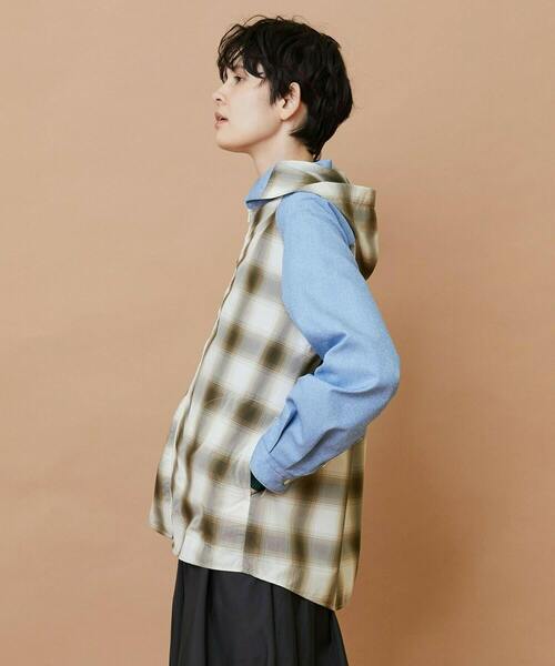 FRAPBOIS（フラボア）の「オンブレー ブルゾン（シャツ/ブラウス・レディース・グリーン/ベージュ・2/1）」の14枚目の写真