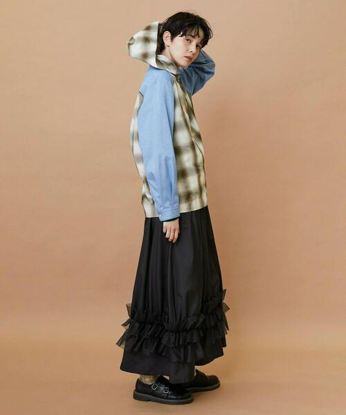 FRAPBOIS（フラボア）の「オンブレー ブルゾン（シャツ/ブラウス・レディース・グリーン/ベージュ・2/1）」の18枚目の写真