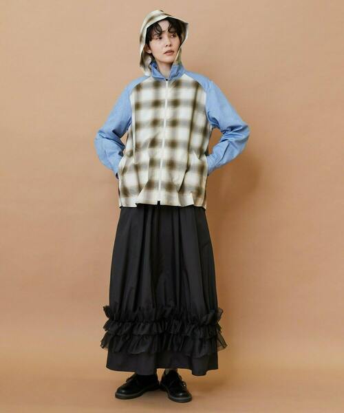 FRAPBOIS（フラボア）の「オンブレー ブルゾン（シャツ/ブラウス・レディース・グリーン/ベージュ・2/1）」の22枚目の写真