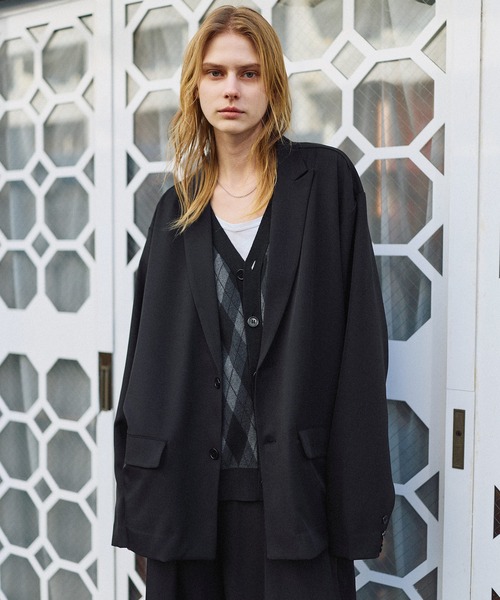 ROCHEM（ローシェン）の「【セットアップ2点セット】シングルブレストテーラードジャケット+ディープタックワイドバギースラックス（セットアップ・メンズ・ブラック/グレイッシュベージュ/チャコール・XS/S/M/L）」の7枚目の写真