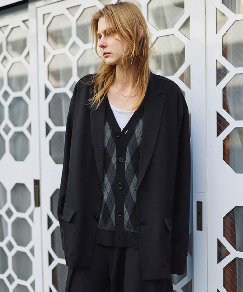 ROCHEM（ローシェン）の「【セットアップ2点セット】シングルブレストテーラードジャケット+ディープタックワイドバギースラックス（セットアップ・メンズ・ブラック/グレイッシュベージュ/チャコール・XS/S/M/L）」の8枚目の写真