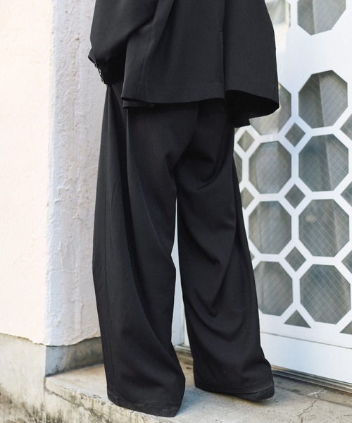 ROCHEM（ローシェン）の「【セットアップ2点セット】シングルブレストテーラードジャケット+ディープタックワイドバギースラックス（セットアップ・メンズ・ブラック/グレイッシュベージュ/チャコール・XS/S/M/L）」の13枚目の写真