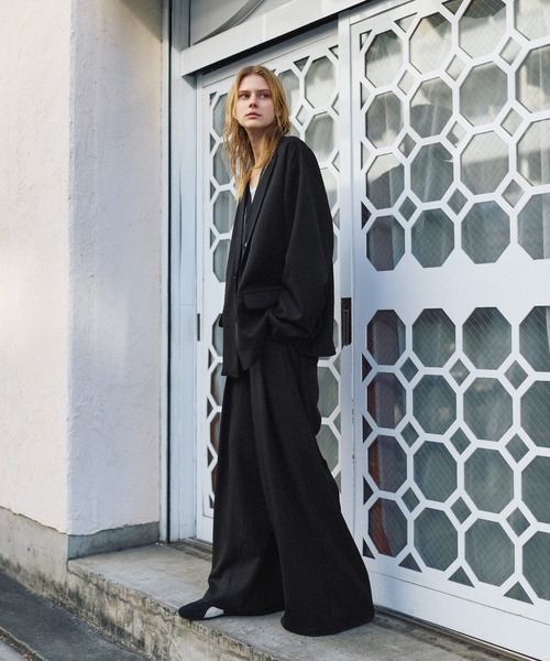 ROCHEM（ローシェン）の「【セットアップ2点セット】シングルブレストテーラードジャケット+ディープタックワイドバギースラックス（セットアップ・メンズ・ブラック/グレイッシュベージュ/チャコール・XS/S/M/L）」の16枚目の写真