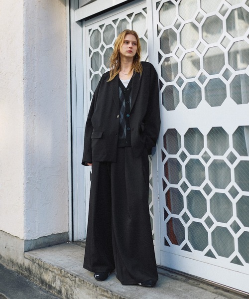 ROCHEM（ローシェン）の「【セットアップ2点セット】シングルブレストテーラードジャケット+ディープタックワイドバギースラックス（セットアップ・メンズ・ブラック/グレイッシュベージュ/チャコール・XS/S/M/L）」の17枚目の写真