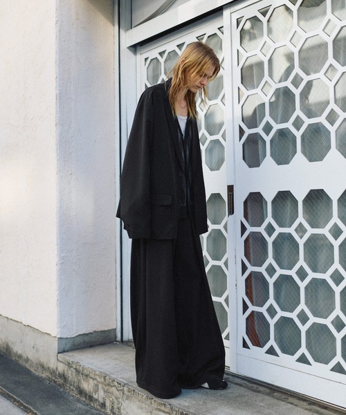 ROCHEM（ローシェン）の「【セットアップ2点セット】シングルブレストテーラードジャケット+ディープタックワイドバギースラックス（セットアップ・メンズ・ブラック/グレイッシュベージュ/チャコール・XS/S/M/L）」の18枚目の写真