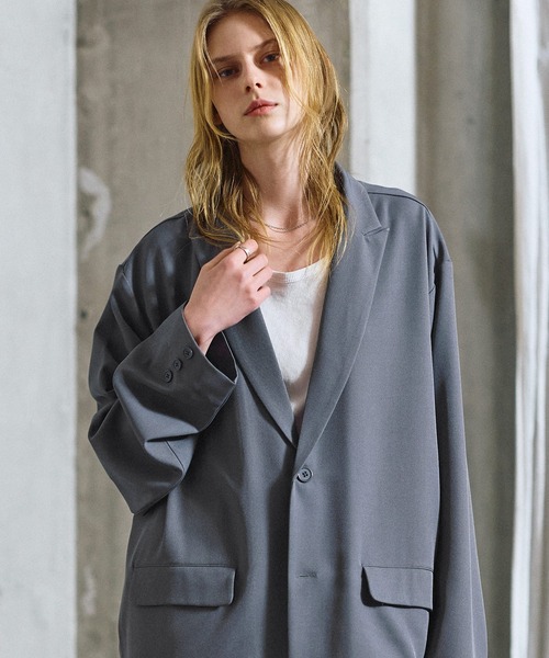 ROCHEM（ローシェン）の「【セットアップ2点セット】シングルブレストテーラードジャケット+ディープタックワイドバギースラックス（セットアップ・メンズ・ブラック/グレイッシュベージュ/チャコール・XS/S/M/L）」の21枚目の写真