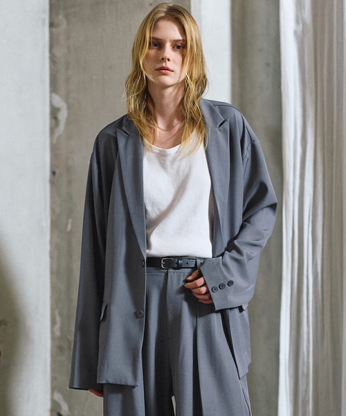 ROCHEM（ローシェン）の「【セットアップ2点セット】シングルブレストテーラードジャケット+ディープタックワイドバギースラックス（セットアップ・メンズ・ブラック/グレイッシュベージュ/チャコール・XS/S/M/L）」の22枚目の写真