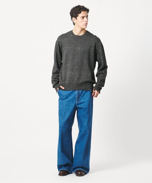 LOEFF（ロエフ）の「＜LOEFF＞ダメージ ニット プルオーバー UNISEX（ニット/セーター・レディース・ダークブラウン/ダークグレー・0/1/2）」の5枚目の写真