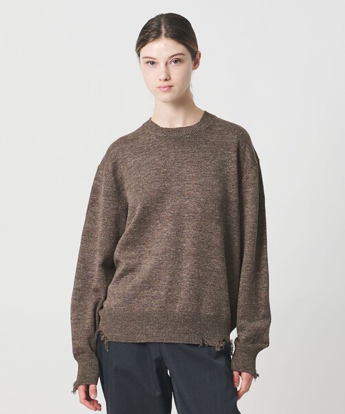 LOEFF（ロエフ）の「＜LOEFF＞ダメージ ニット プルオーバー UNISEX（ニット/セーター・レディース・ダークブラウン/ダークグレー・0/1/2）」の9枚目の写真