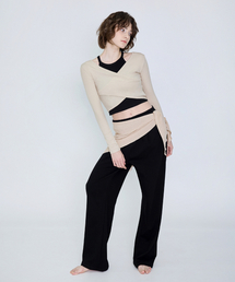 DEVIWEAR（デヴィウェア）の「女性ヨガウェア DEVI-B0072-ブラック ピラティス ロング ワイド トレーニングパンツ（スウェットパンツ）」