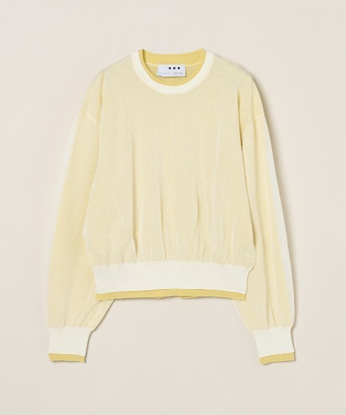 three dots(スリードッツ)の「Double layer pullover(ニット/セーター・レディース・グレー/ライトブルー/イエロー・SMALL)」の4枚目の写真