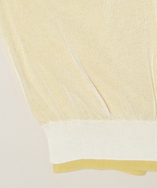 three dots(スリードッツ)の「Double layer pullover(ニット/セーター・レディース・グレー/ライトブルー/イエロー・SMALL)」の9枚目の写真