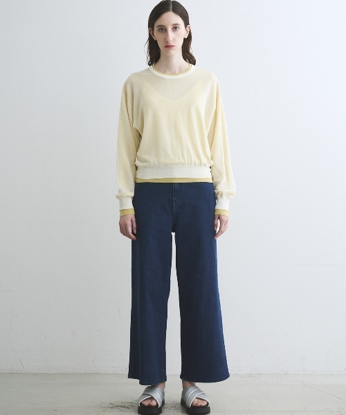 three dots(スリードッツ)の「Double layer pullover(ニット/セーター・レディース・グレー/ライトブルー/イエロー・SMALL)」の11枚目の写真