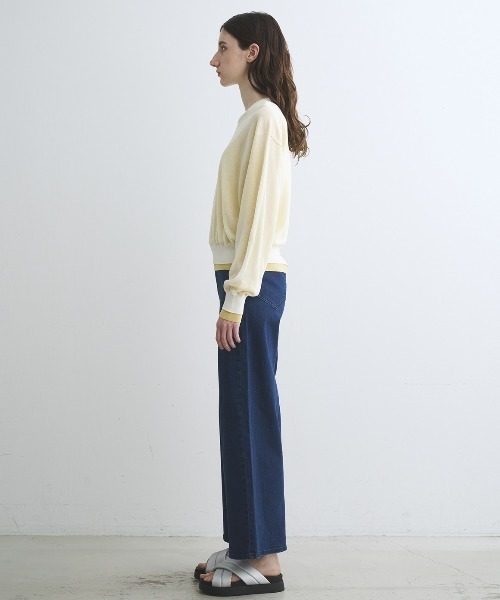 three dots(スリードッツ)の「Double layer pullover(ニット/セーター・レディース・グレー/ライトブルー/イエロー・SMALL)」の13枚目の写真