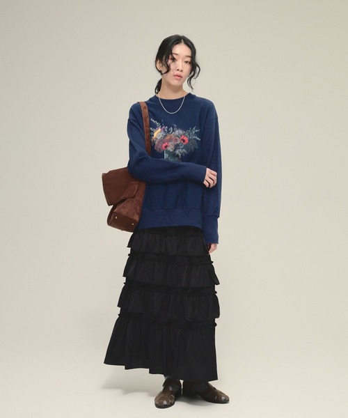 eL(エル)の「【eL】Fower Photo Sweat/641225(スウェット・レディース・ネイビー系/ホワイト系その他・FREE)」の10枚目の写真