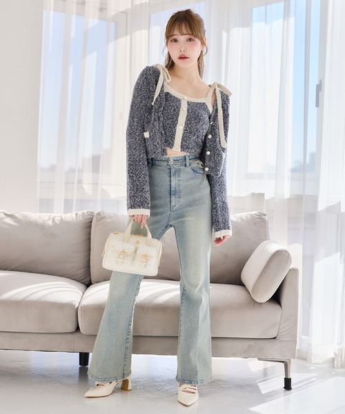 one after another NICE CLAUP（ワンアフターアナザーナイスクラップ）の「セット対応/配色ニットカーディガン（カーディガン/ボレロ・レディース・ネイビー×ホワイト/ブルー系その他/グレー×ピンク/ピンク系その他/アイボリー・FREE）」の21枚目の写真